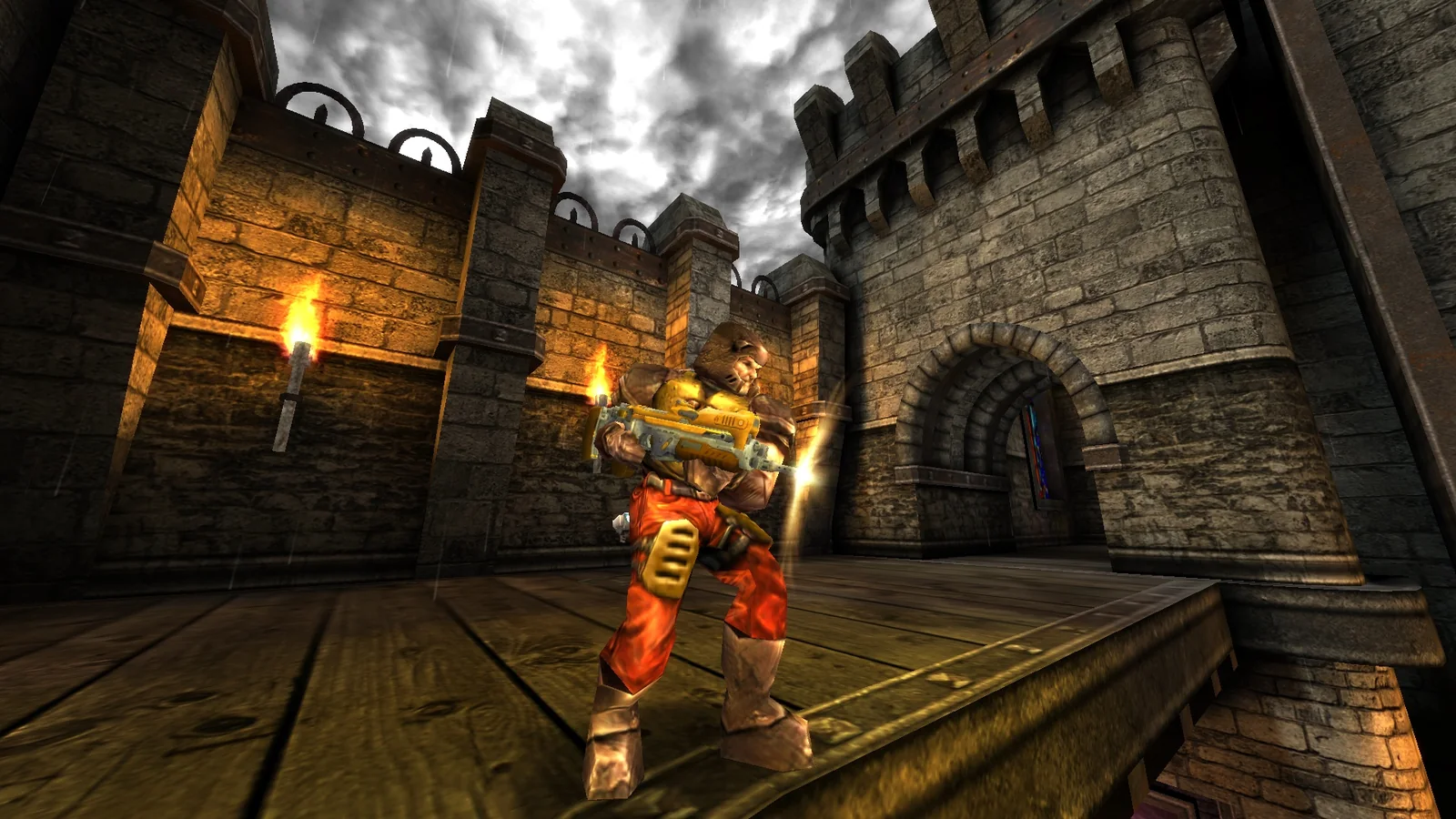 Quake Live player in a gothic arena