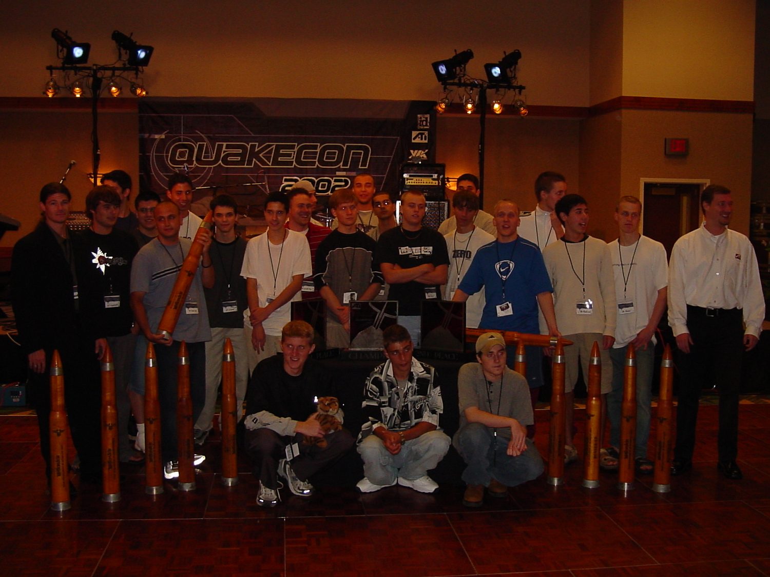 The QuakeCon 2002 awards ceremony — Quake III Arena had made the tournament circuit routine.
